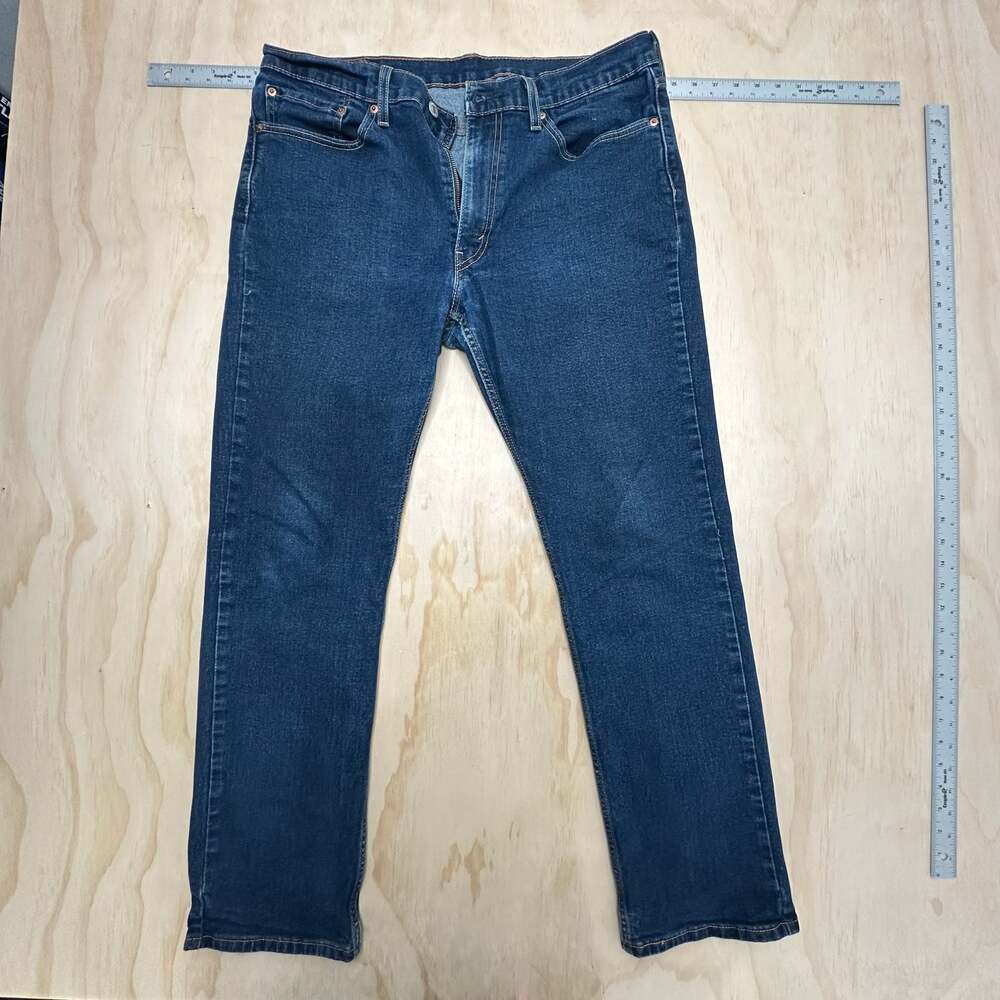 Levis Jeans Mens 36x32 Blue 514 Straight Fit Stretch Denim Pants Zip Fly Faded